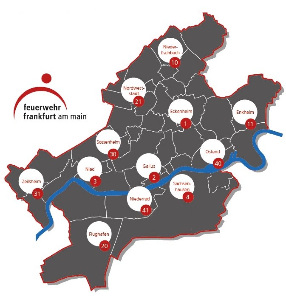 Standorte Feuer- und Rettungswachen in Frankfurt am Main